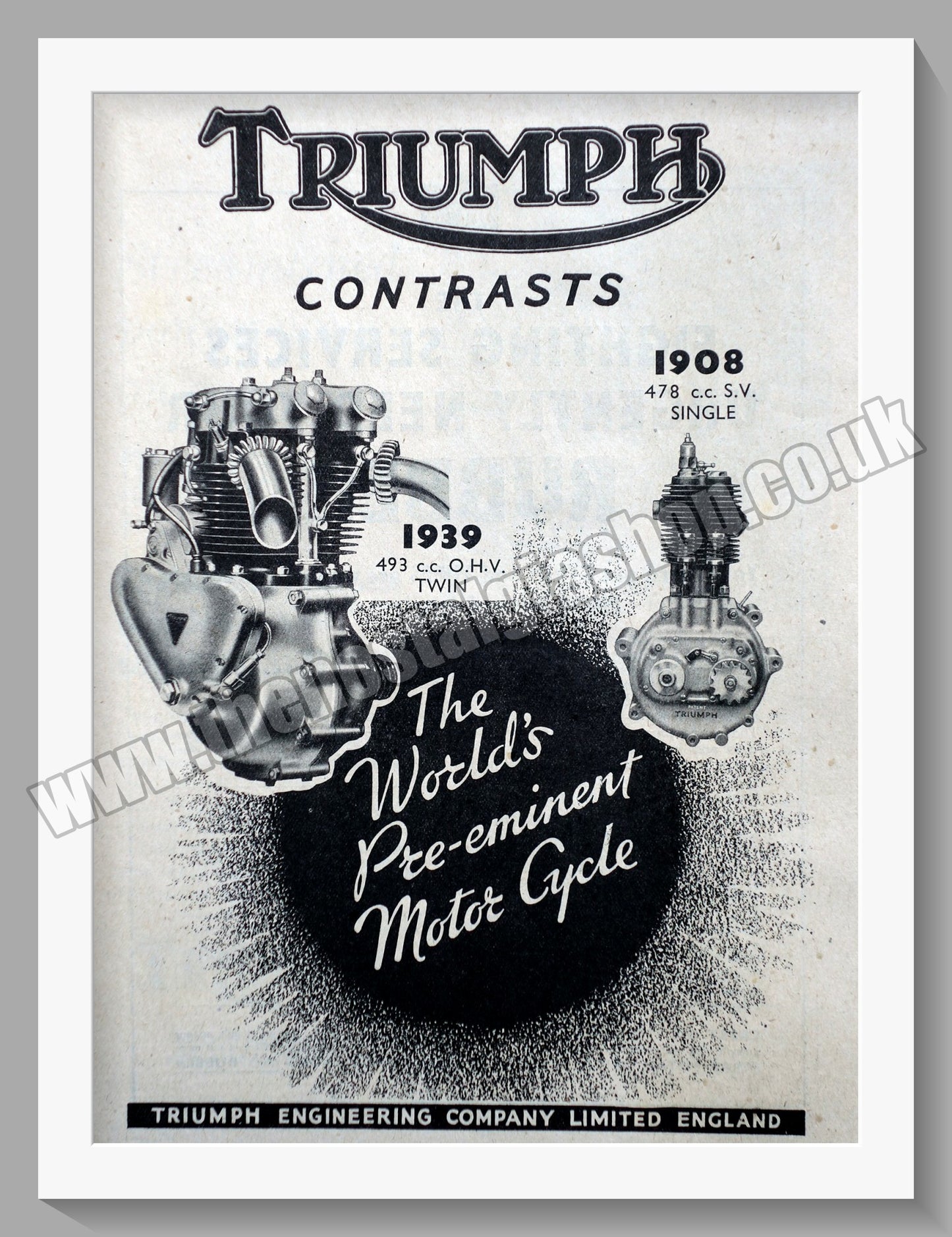 Triumph Motorcycles. Original advert 1942 (ref AD58005)