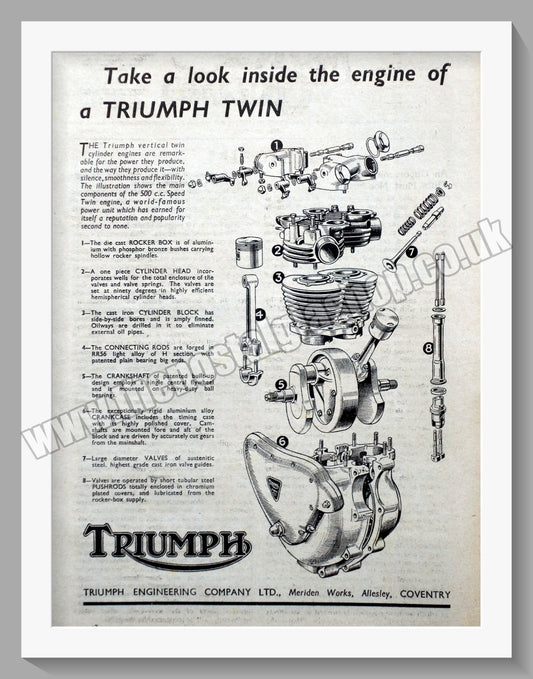 Triumph Twin Motorcycles. Original advert 1946 (ref AD58009)