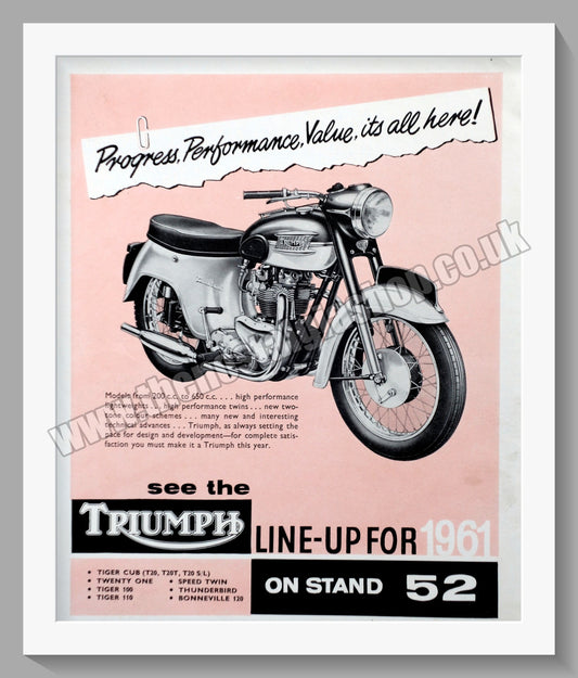 Triumph Motorcycles. Original advert 1960 (ref AD58033)