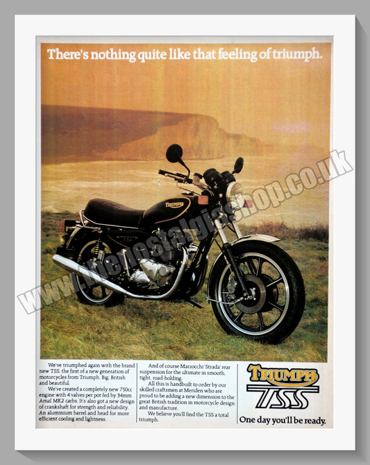 Triumph TSS Motorcycles. Original advert 1982 (ref AD58055)
