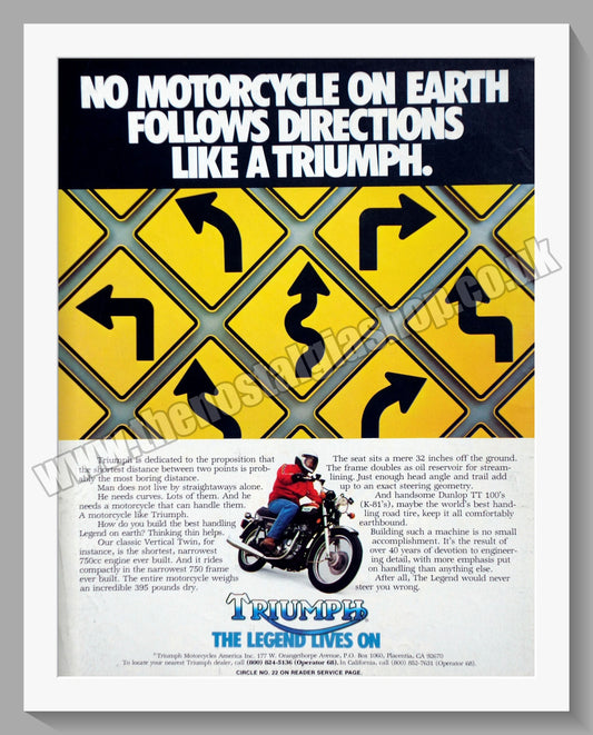 Triumph Motorcycles. Original advert 1978 (ref AD58056)
