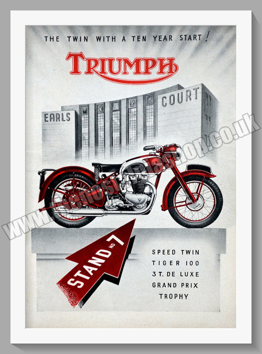 Triumph Twin Motorcycles Earls Court. Original advert 1948 (ref AD58060)