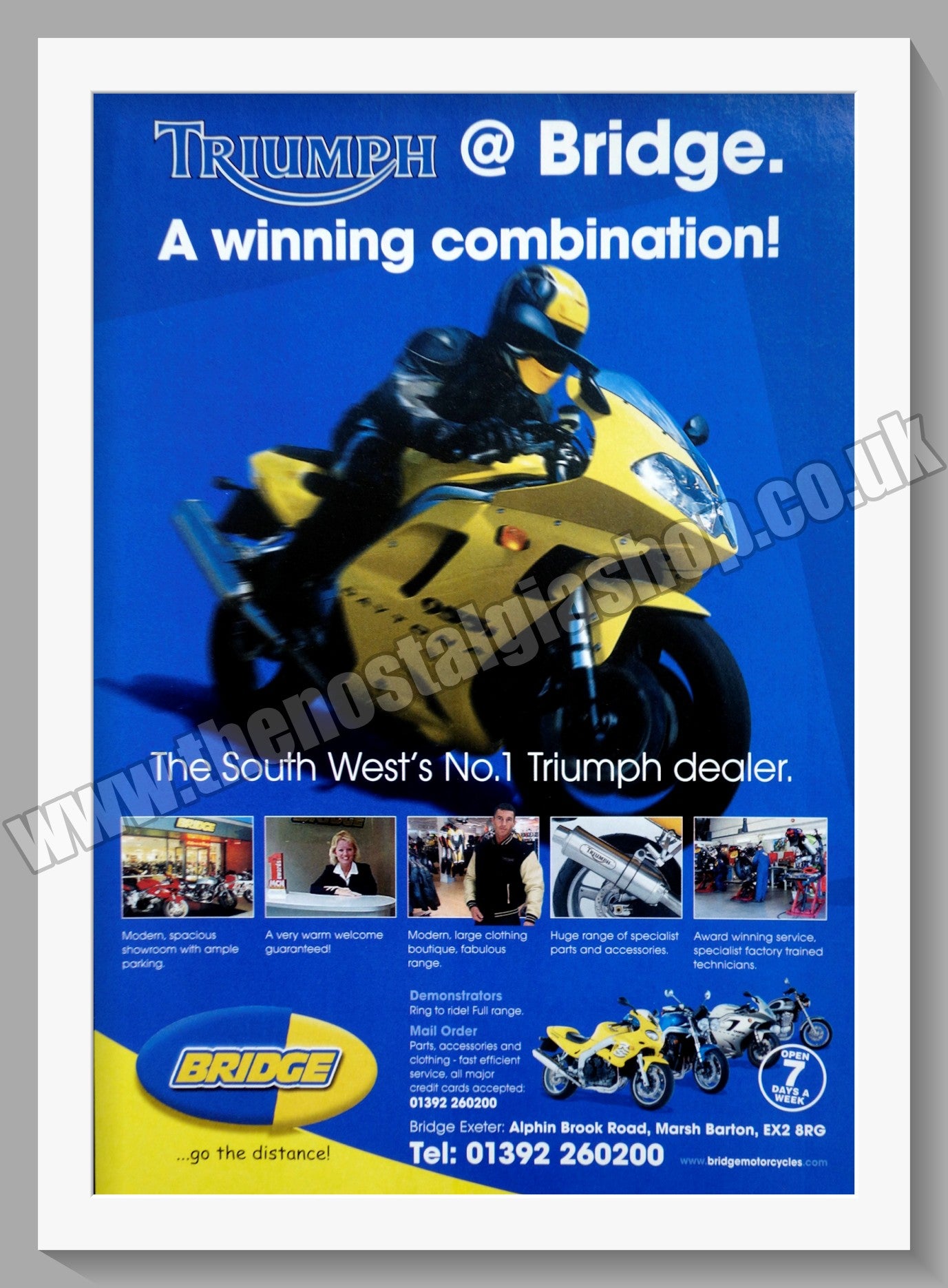 Triumph Motorcycles Bridge Dealers. Original advert 2002 (ref AD58061)