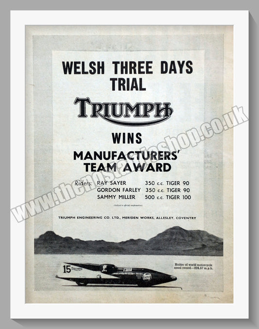 Triumph Motorcycles Trial. Original advert 1966 (ref AD58070)