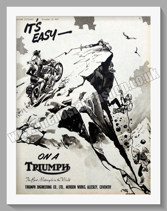 Triumph Motorcycles. Original advert 1955 (ref AD58078)