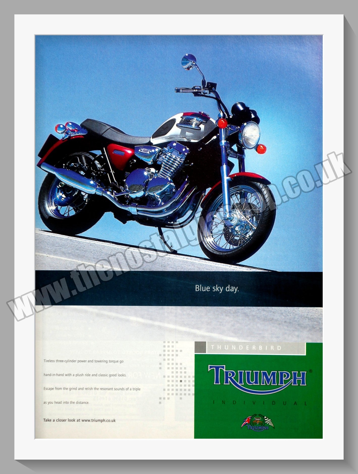 Triumph Thunderbird Motorcycles. Original advert 2002 (ref AD58085)