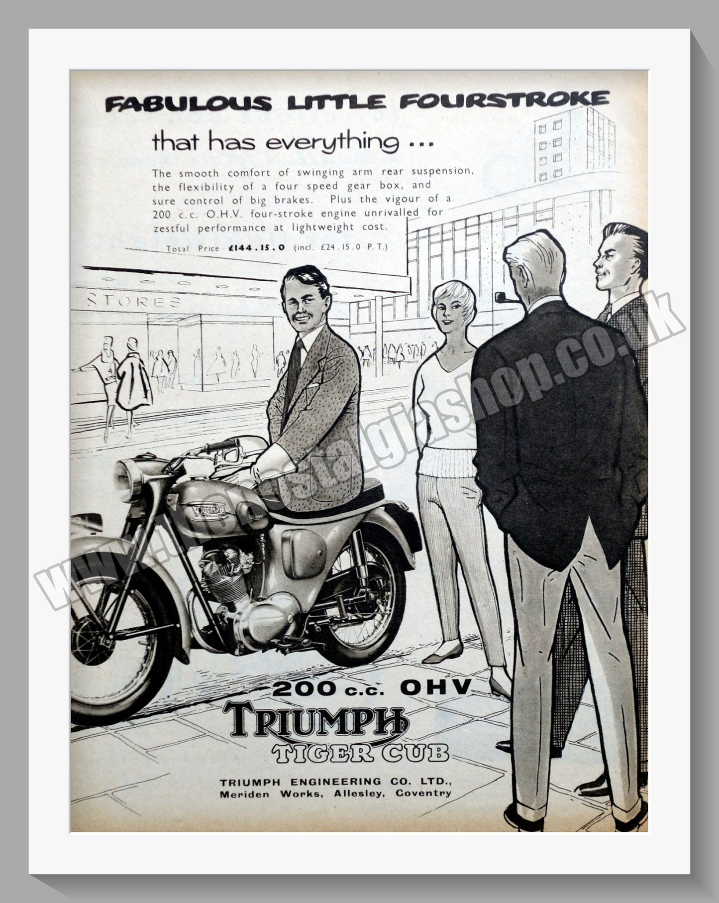 Triumph Tiger Cub Motorcycles. Original advert 1958 (ref AD58105)