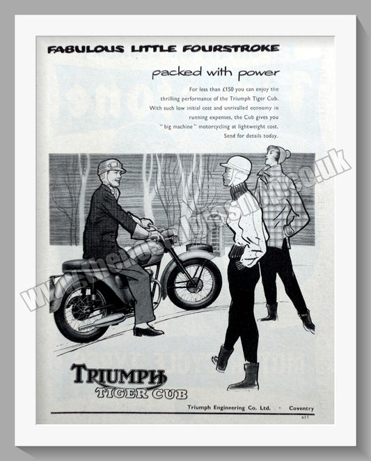 Triumph Tiger Cub Motorcycles. Original advert 1959 (ref AD58106)