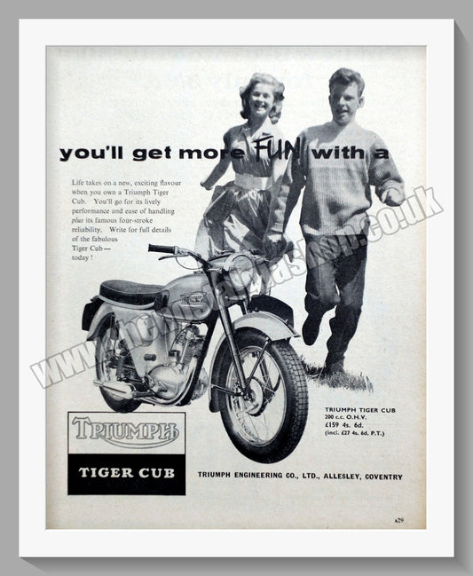 Triumph Tiger Cub Motorcycles. Original advert 1960 (ref AD58107)