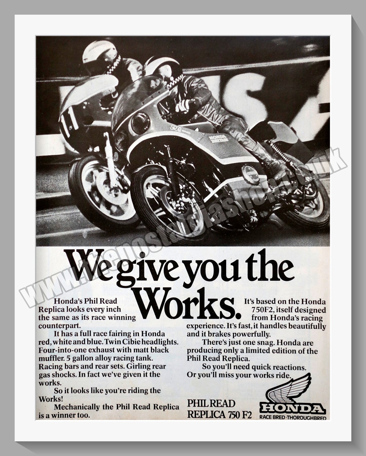 Honda Motorcycles Phil Read. Original advert (ref AD58140)