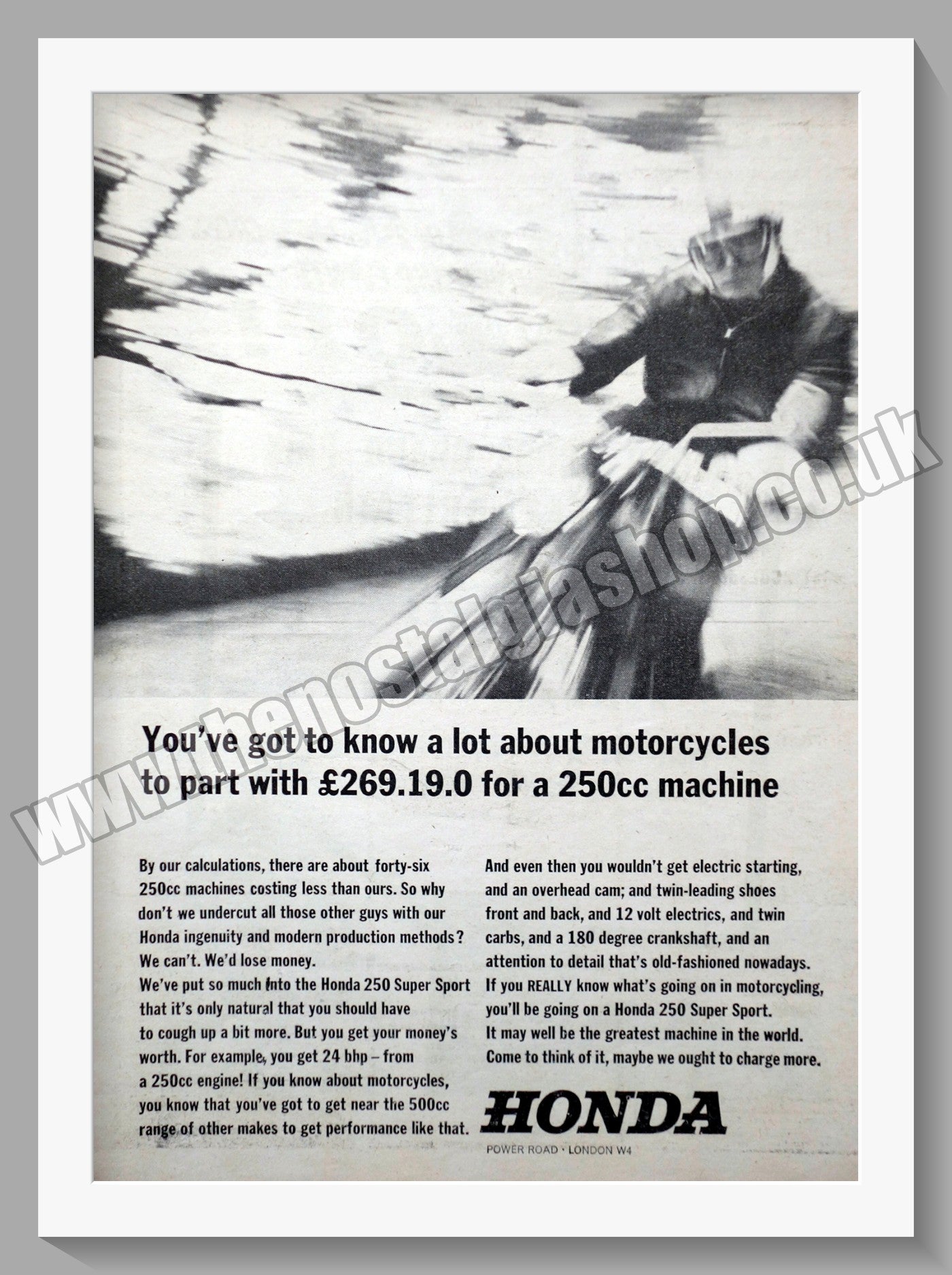 Honda 250 Motorcycle. Original advert (ref AD58142)