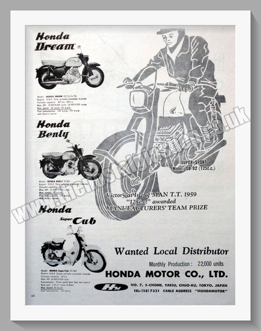 Honda Motorcycles. Original advert (ref AD58147)