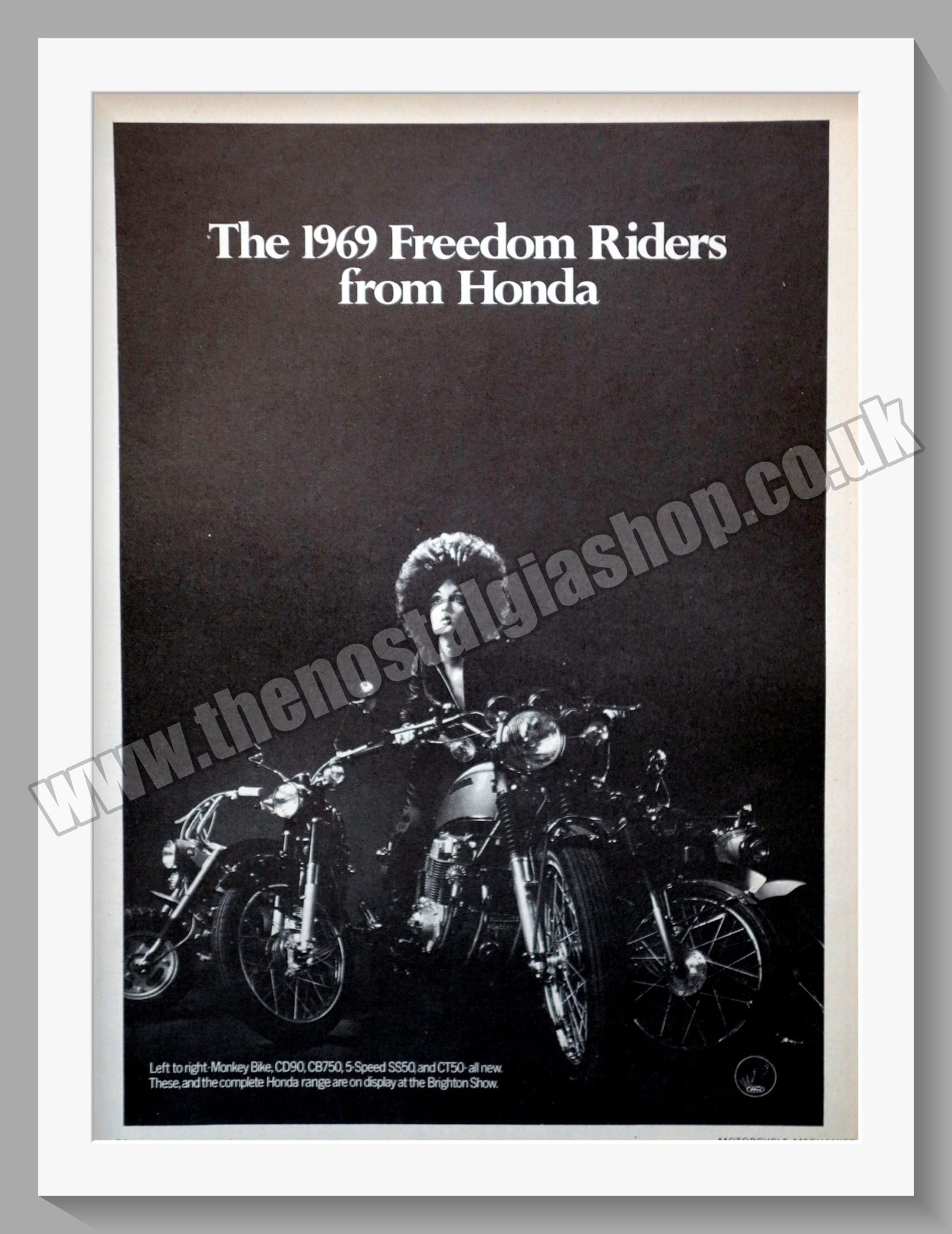 Honda Motorcycle Range.  1969 Original advert (ref AD58163)