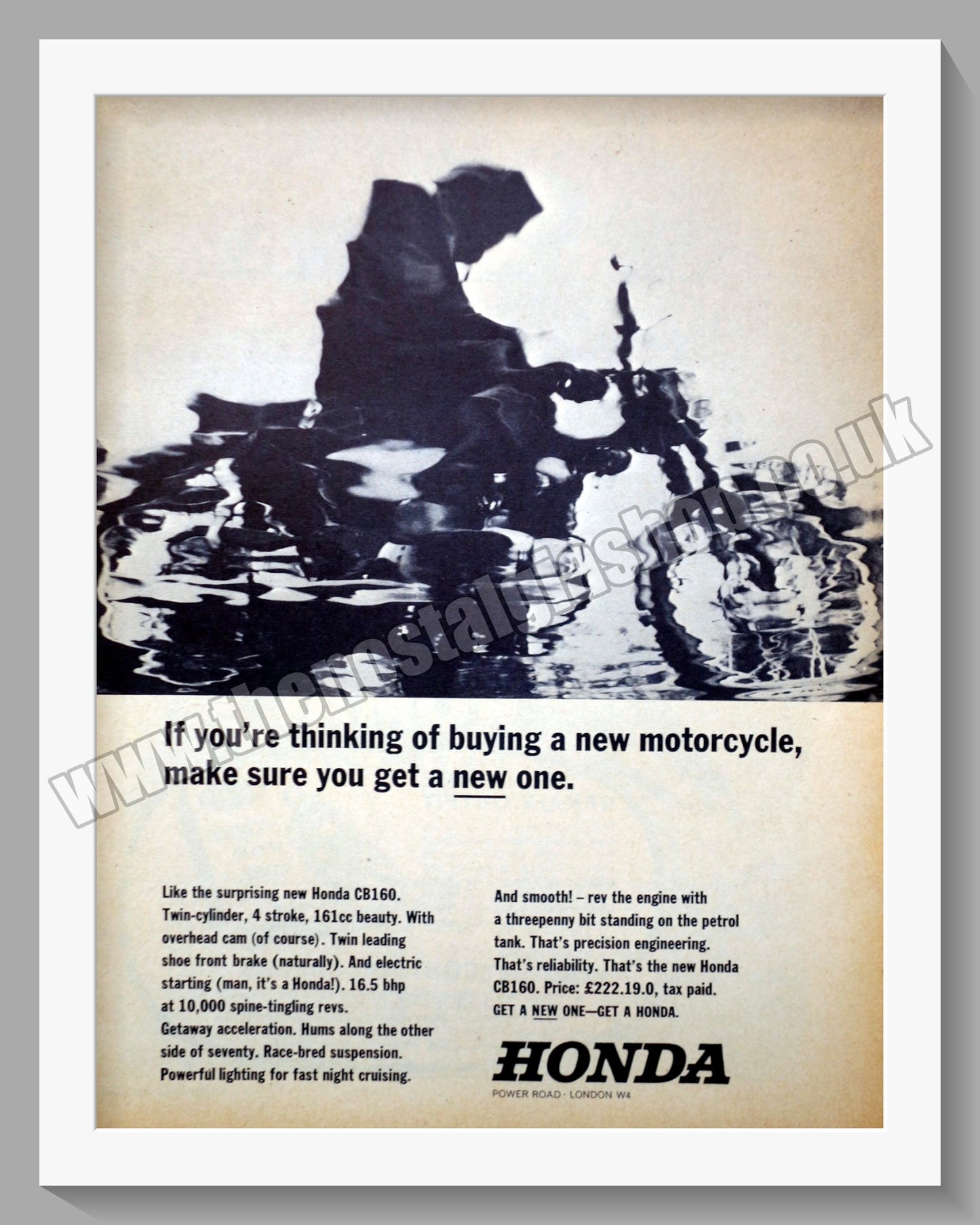 Honda CB160 Motorcycle.  1962 Original advert (ref AD58170)