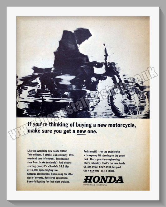 Honda CB160 Motorcycle.  1962 Original advert (ref AD58170)