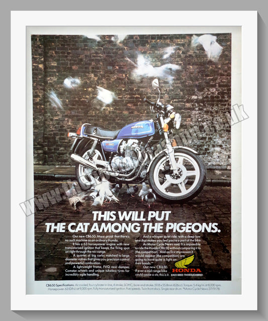 Honda CB650 Motorcycle.  1979 Original advert (ref AD58178)
