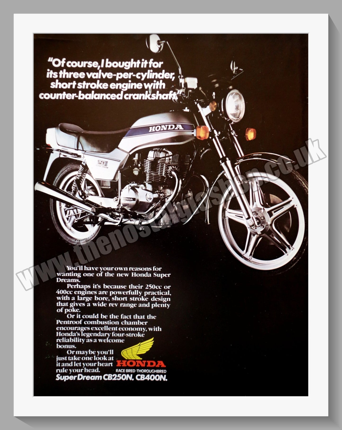 Honda CB250N Motorcycle.  1978 Original advert (ref AD58181)