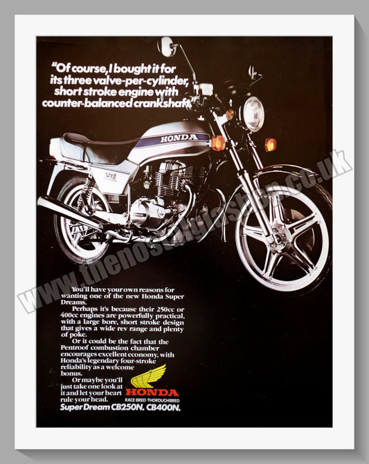 Honda CB250N Motorcycle.  1978 Original advert (ref AD58181)