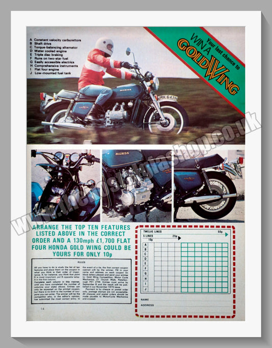 Honda Motorcycle.  1975 Original advert (ref AD58204)