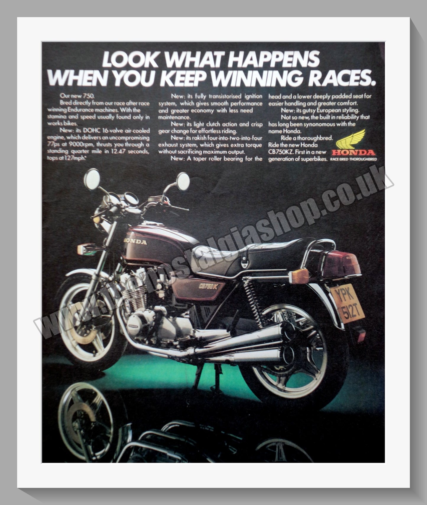Honda 750 Motorcycle. 1979 Original advert (ref AD58281)