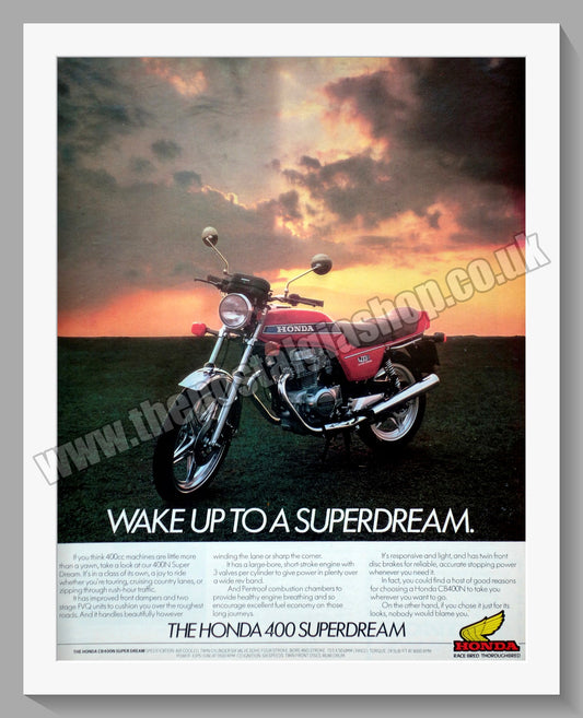 Honda 400 Super Dream Motorcycle. 1979 Original advert (ref AD58283)