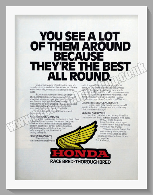 Honda Motorcycles. 1977 Original Double Advert (ref AD58185)
