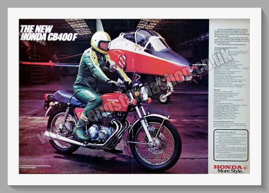 Honda CB400F Motorcycle. Original Advert 1975 (ref AD58191)
