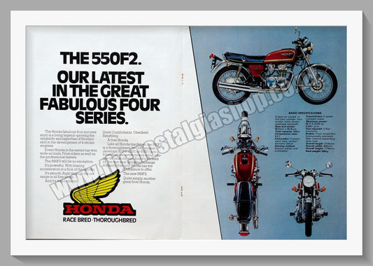 Honda 550F2 Motorcycle. Original Advert 1977 (ref AD58197)