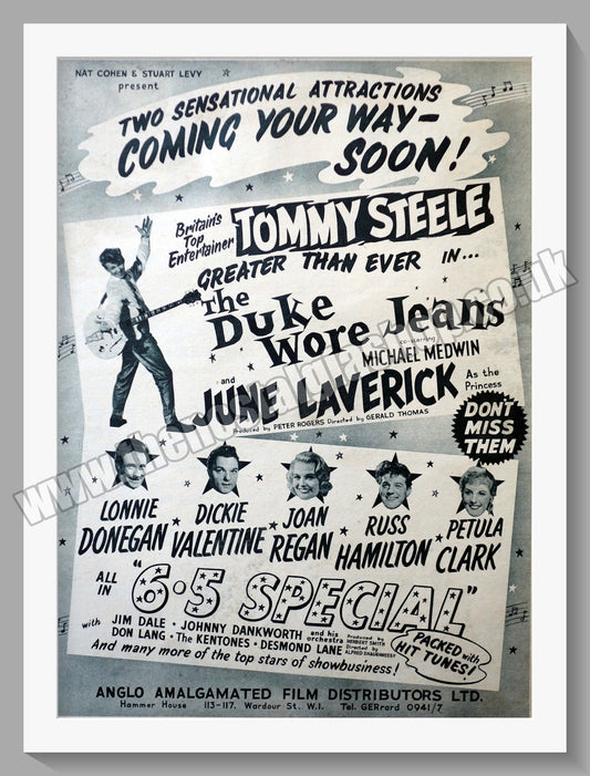 The Duke Wore Jeans Tommy Steele. 1958 Original Advert (ref AD58309)