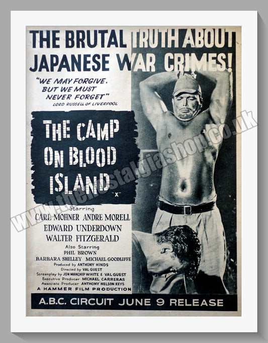 The Camp On Blood Island. 1958 Original Advert (ref AD58310)