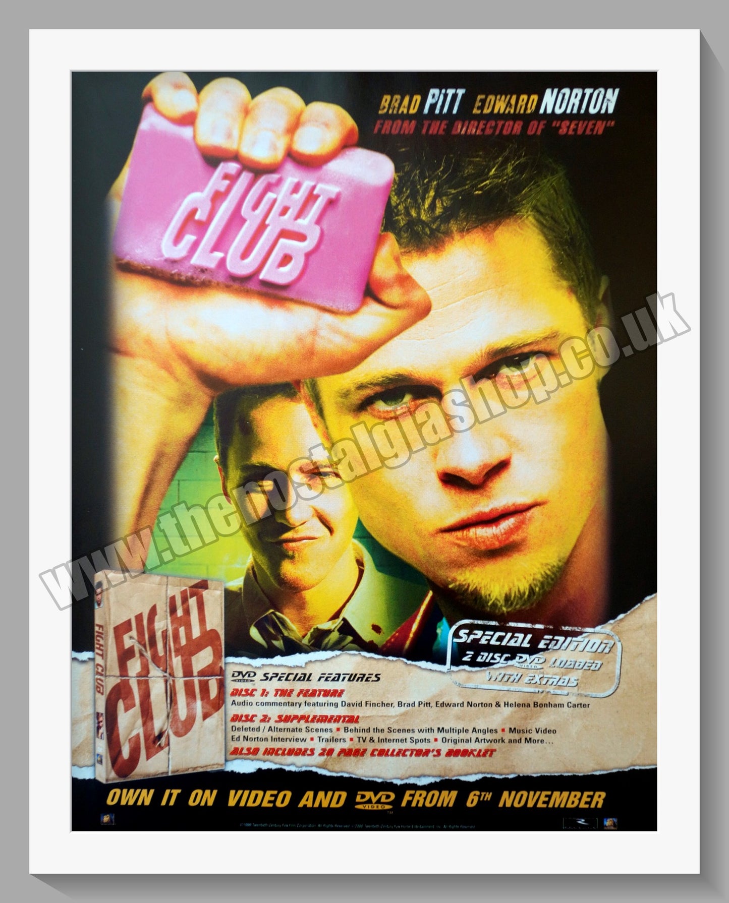 Fight Club Brad Pitt. 2000 Original Advert (ref AD58314)