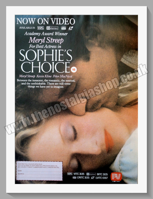 Sophie's Choice Meryl Streep. 1983 Original Advert (ref AD58322)