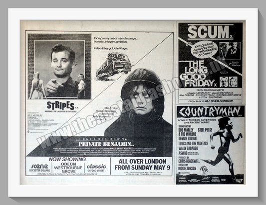 Private Benjamin Goldie Hawn, Long Good Friday & Countryman. 1982 Original Advert (ref AD58326)