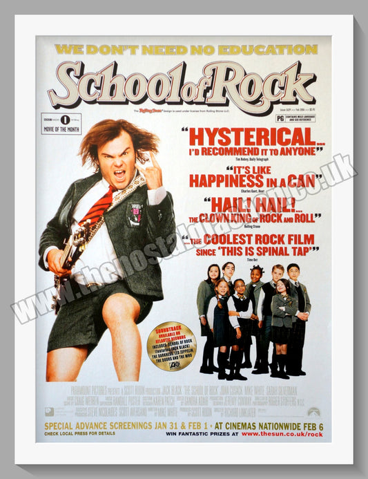 School Of Rock. 2003 Original Advert (ref AD58341)