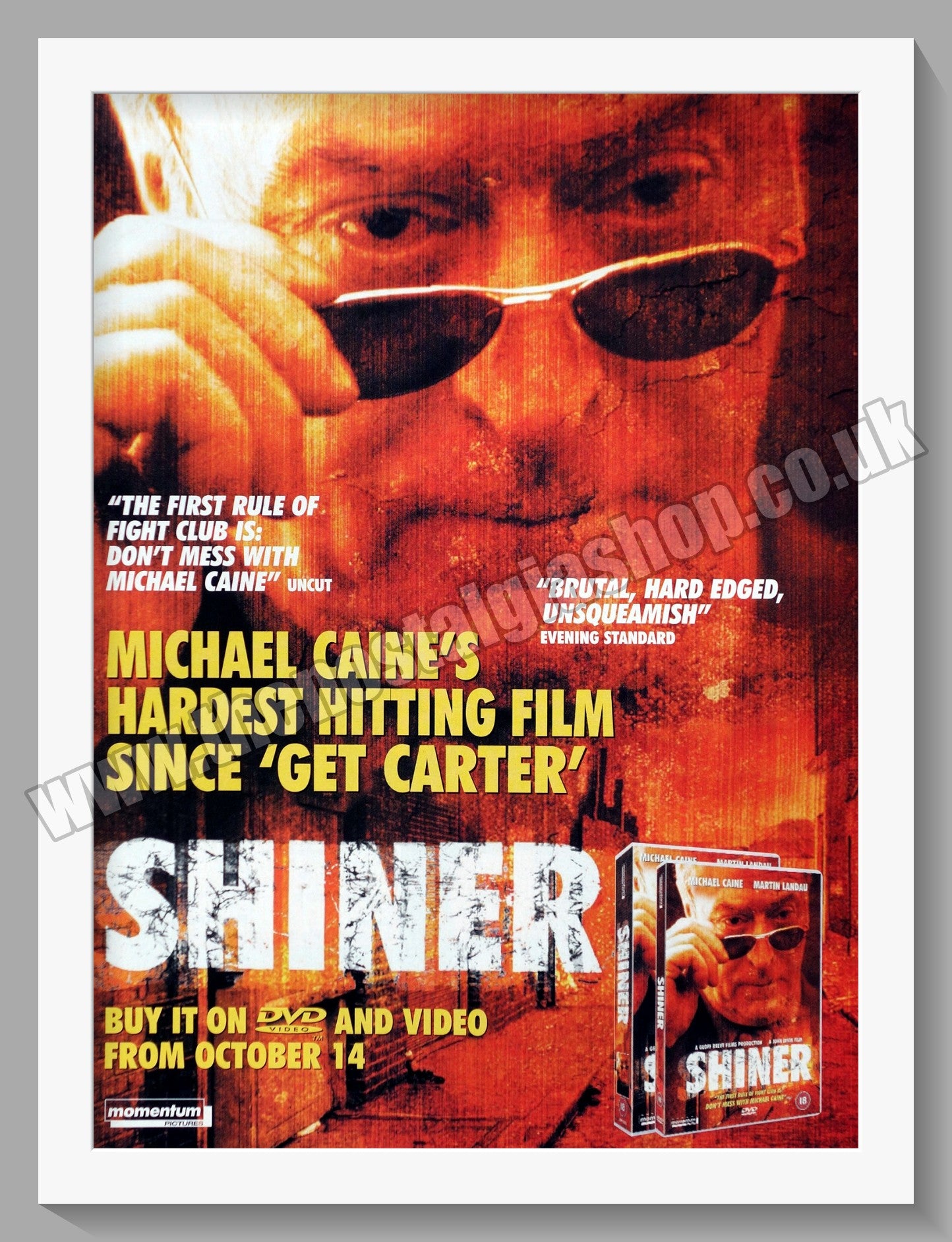 Shiner. Michael Caine. 2002 Original Advert (ref AD58294)