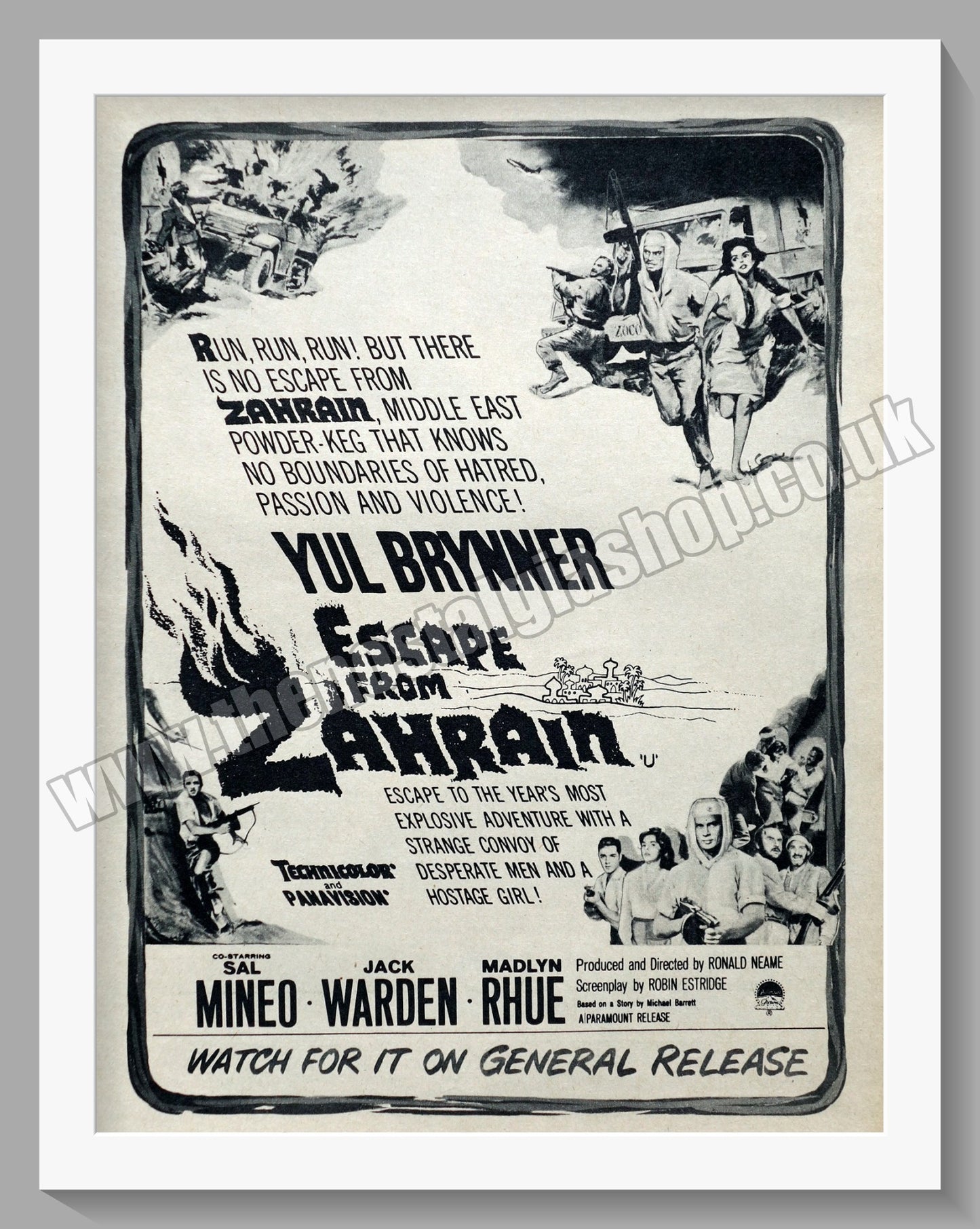 Escape From Zahrain. 1962 Original Advert (ref AD58718)
