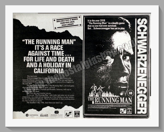 The Running Man. 1987 Original Advert (ref AD58869)