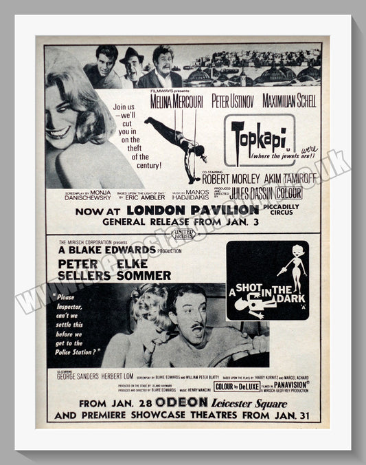 Topkapi & A Shot In The Dark. 1965 Original Advert (ref AD58870)