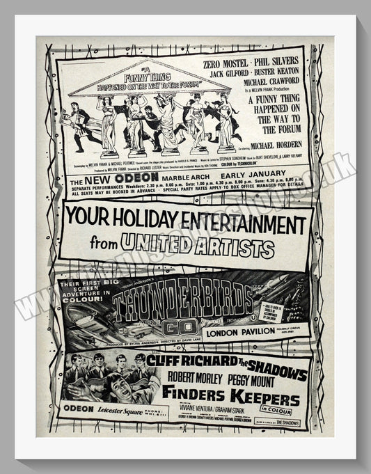 A Funny Thing Happened, Thunderbirds & Finders Keepers. 1967 Original Advert (ref AD58872)
