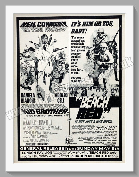 Operation Kid Brother & Beach Red. 1968 Original Advert (ref AD58875)