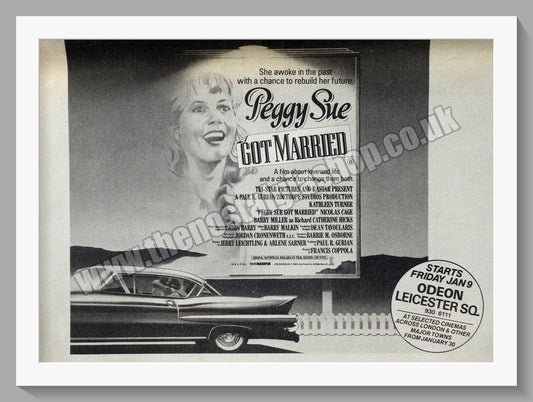 Peggy Sue Got Married. 1987 Original Advert (ref AD58973)