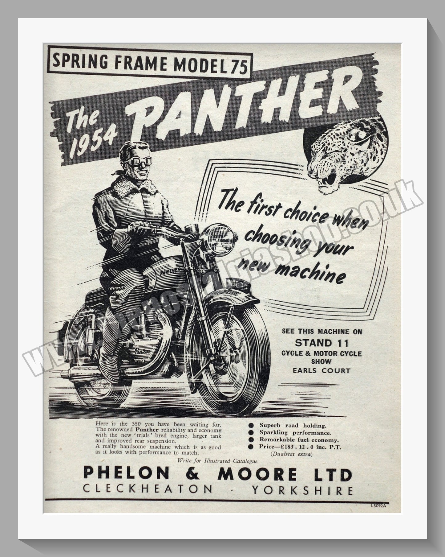 Panther Model 75 original advert 1953 (ref AD357)