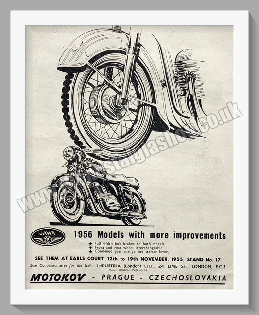 Jawa CZ Motorcycles for 1956. Original advert (ref AD58372)