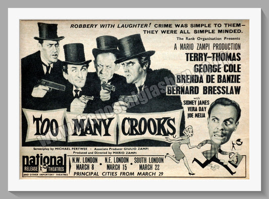 Too Many Crooks. Terry Thomas. 1959 Original Advert (ref AD58381)