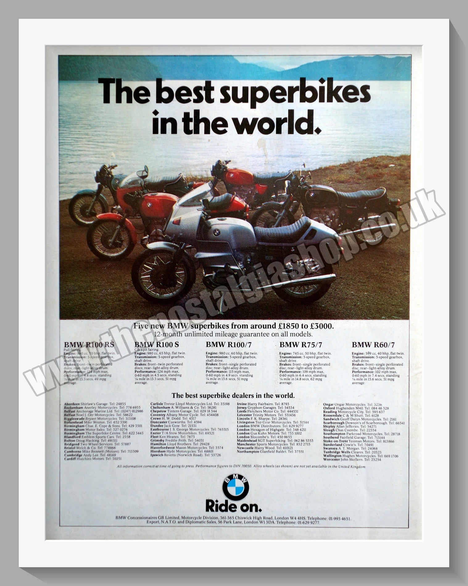 BMW Motorcycles. The Superbikes. 1977 Original Advert (ref AD58383 ...