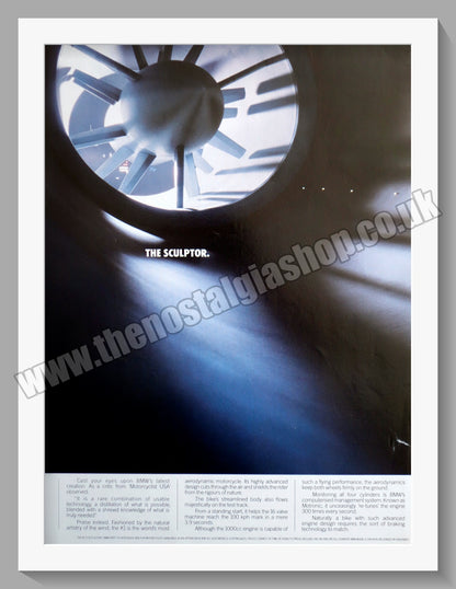BMW K1 Motorcycle. 1989 Original Double Advert (ref AD58392)