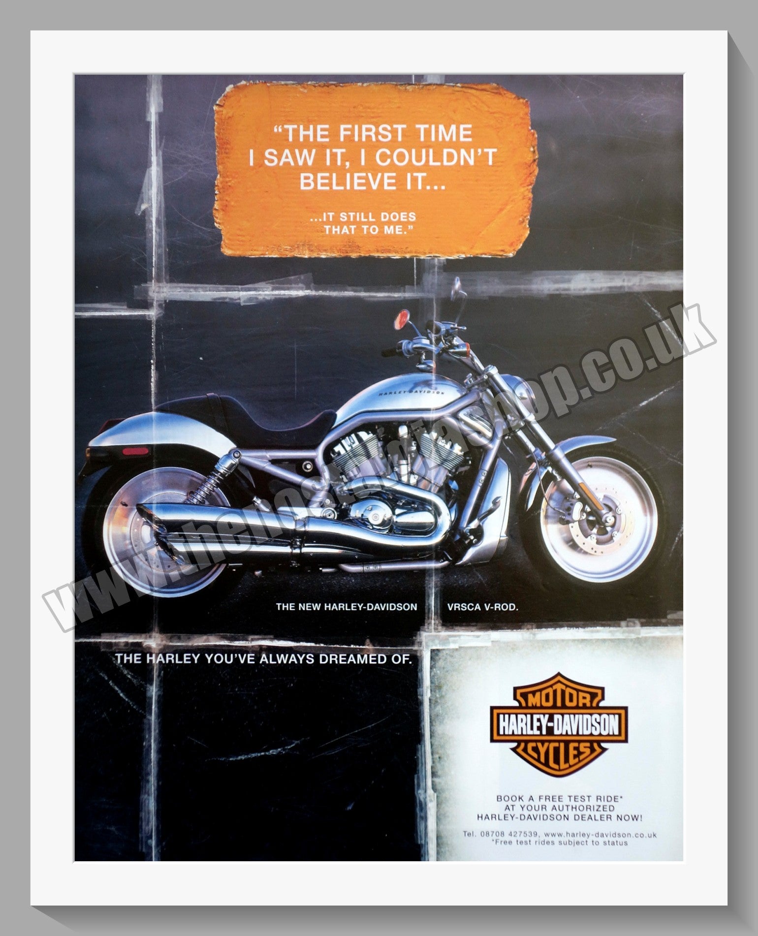 Harley Davidson VRSCA V-ROD Motorcycle. Original Advert 2001 (ref AD58 ...