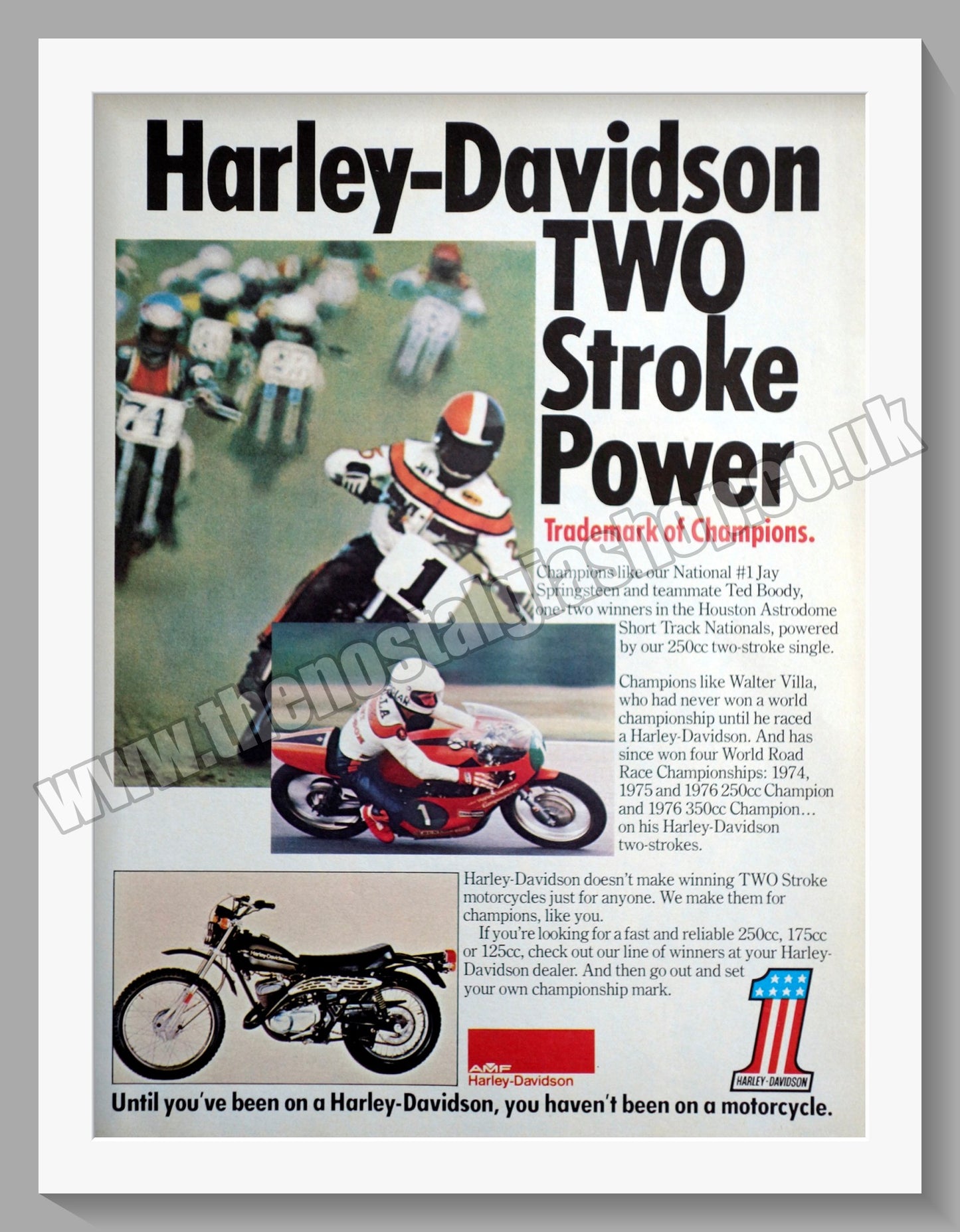 Harley Davidson Motorcycles. Original Advert 1977 (ref AD58445)