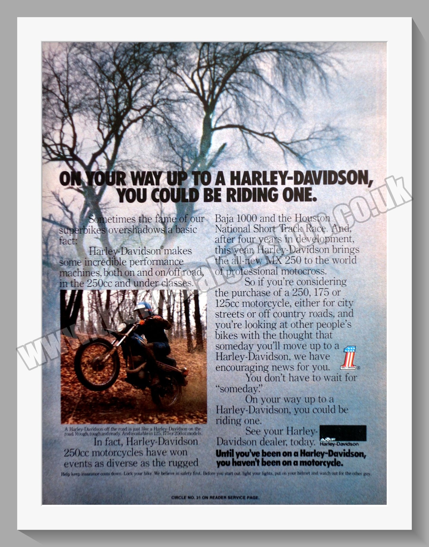 Harley Davidson Motorcycles. Original Advert 1977 (ref AD58446)