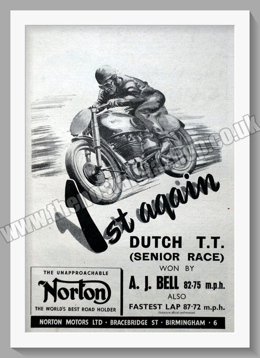 Norton Motorcycles Wins Dutch T.T. Original Advert 1948  (ref AD58467)